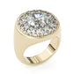 Jorrio handmade gold 3ct round cut diamond sterling silver engagement ring