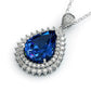 Jorrio 10ct sapphire pear cut sterling silver necklace