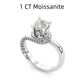 Jorrio brilliant 1ct round cut moissanite sterling silver ring