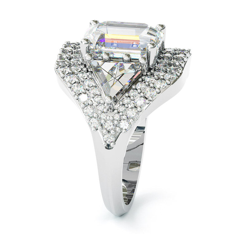 Jorrio 2.5ct asscher cut classic sterling silver ring