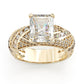 Jorrio gold 5ct emerald cut brilliant sterling silver ring