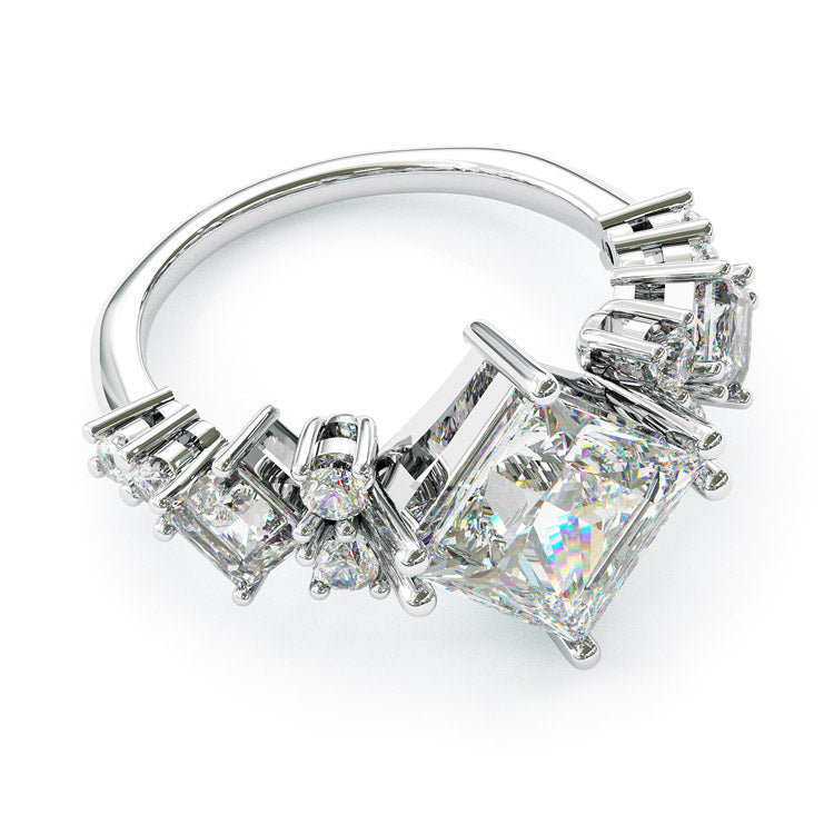 Jorrio princess cut classic sterling silver ring