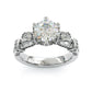 Jorrio gold 2ct round cut sterling silver moissanite engagement ring