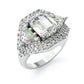 Jorrio 2.5ct asscher cut classic sterling silver ring