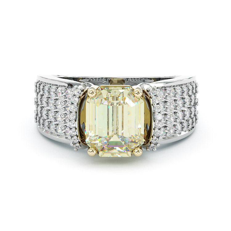 Jorrio yellow 3ct radiant cut sterling silver ring