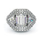 Jorrio 2.5ct asscher cut classic sterling silver ring