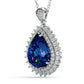 Jorrio 10ct sapphire pear cut sterling silver necklace