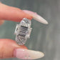 Jorrio 5ct emerald cut brilliant sterling silver ring