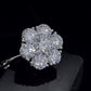 Jorrio flower 2.8ct round cut moissanite sterling silver ring