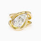 Jorrio gold 5ct twisted pear cut sterling silver ring