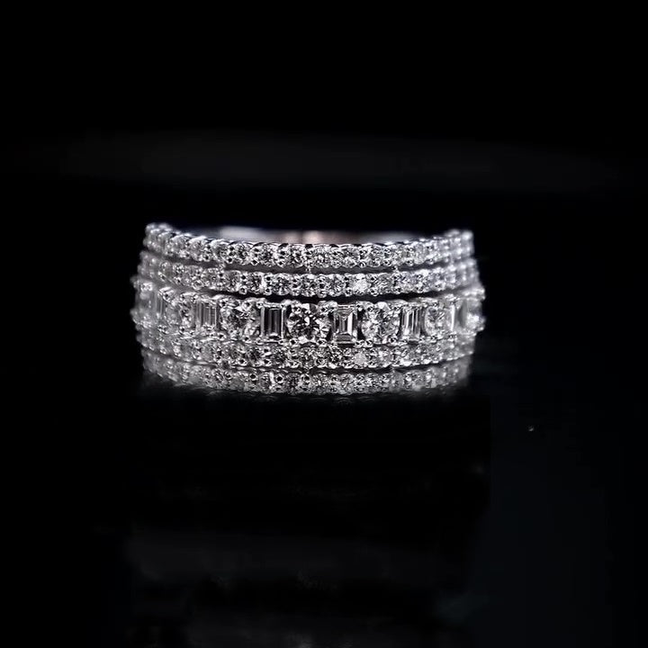 Jorrio gorgeous five row sterling silver ring