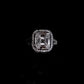 Jorrio brilliant emerald cut sterling silver ring