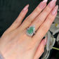 Jorrio stunning green 5ct pear cut sterling silver ring