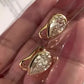 Jorrio gold 2ct pear cut sparkling sterling silver earrings