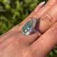 Jorrio stunning green 5ct pear cut sterling silver ring