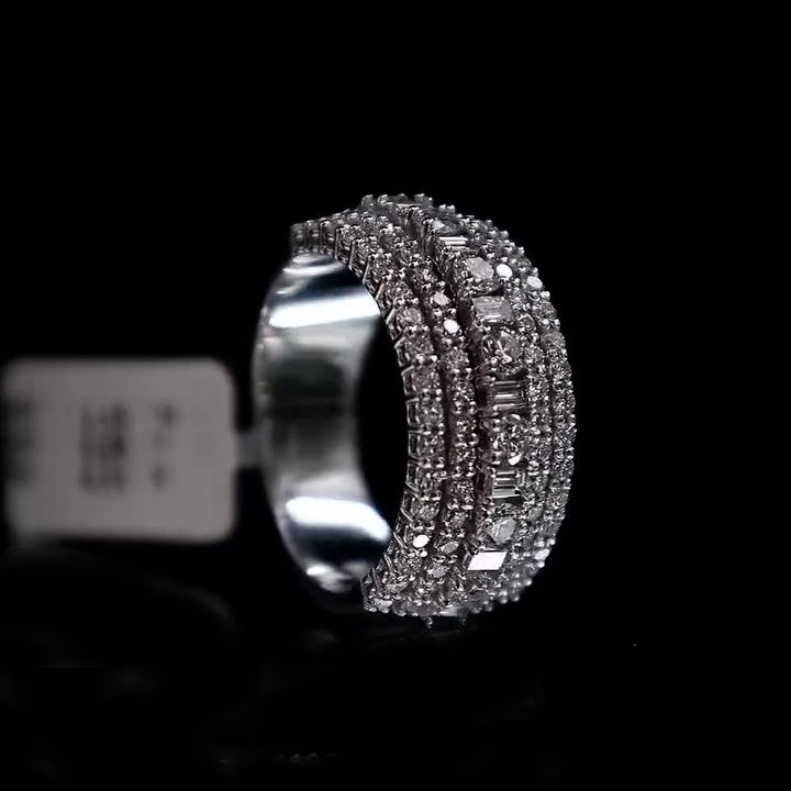 Jorrio gorgeous five row sterling silver ring