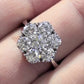 Jorrio flower 2.8ct round cut moissanite sterling silver ring