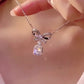 Jorrio handmade radiant bow fashion diamond sterling silver necklace