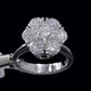 Jorrio flower 2.8ct round cut moissanite sterling silver ring