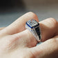 Jorrio handmade 3ct radiant cut vintage sterling silver ring