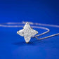 Jorrio handmade four-pointed star shaped diamond sterling silver necklace