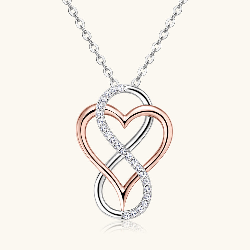 Jorrio handmade stylish heart moissanite sterling silver necklace