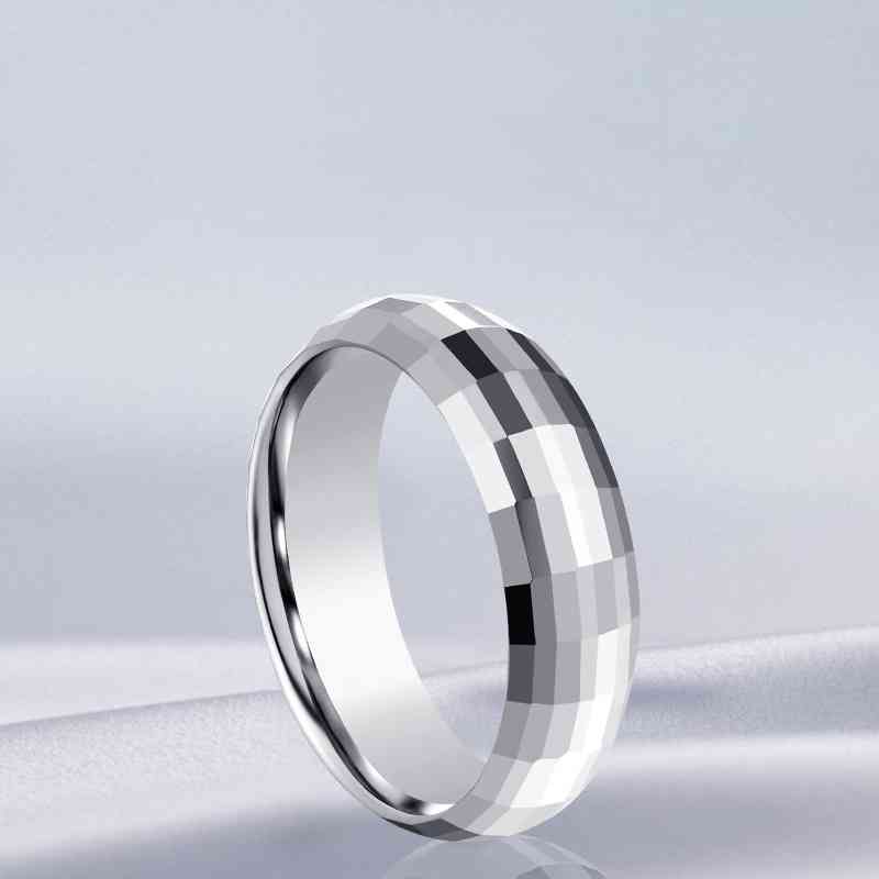 Jorrio handmade personalized lozenge cut tungsten Steel wedding men's band