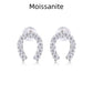 Jorrio handmade U shape round vintage Moissanite sterling silver earrings