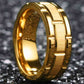 Jorrio handmade gold simple style trendy tungsten steel wedding men's band