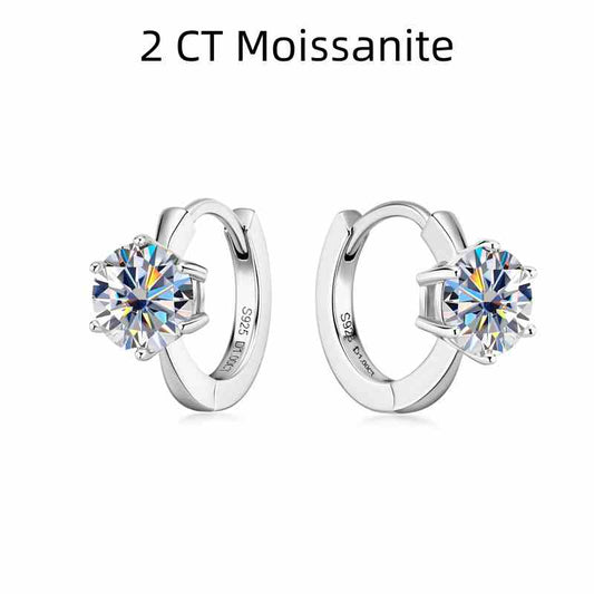 Jorrio handmade 2ct round cut vintage Moissanite sterling silver earrings