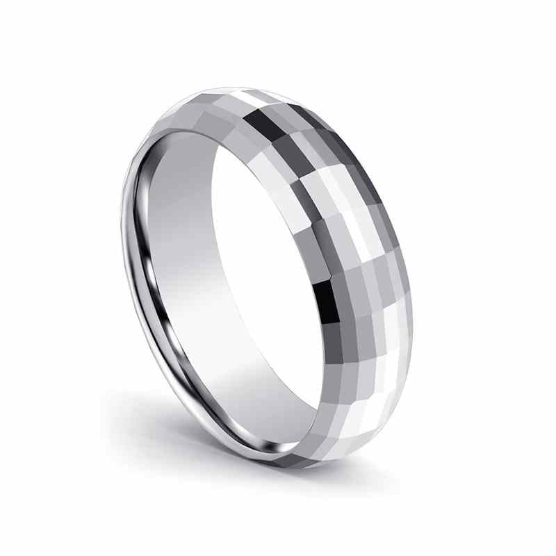 Jorrio handmade personalized lozenge cut tungsten Steel wedding men's band