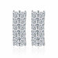 Jorrio handmade double row full Moissanite diamond sterling silver earrings