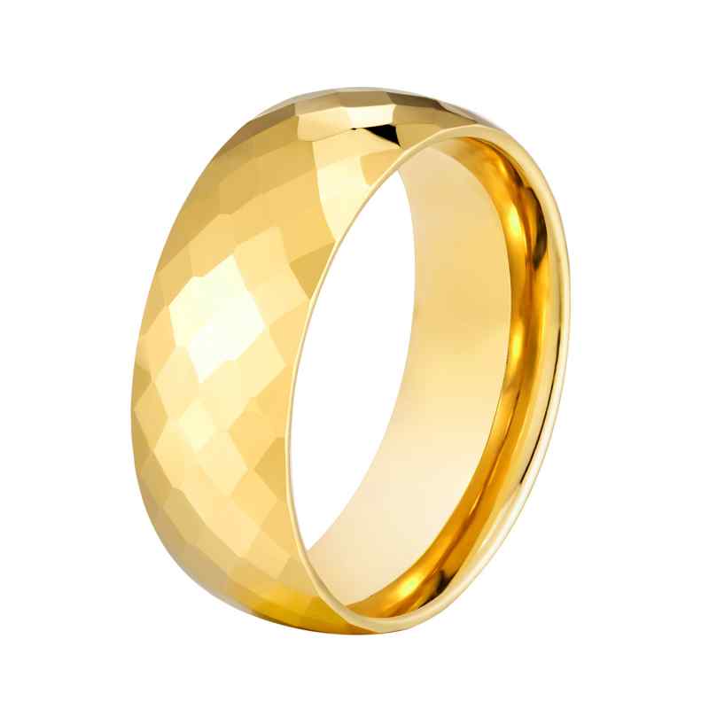 Jorrio handmade personalized gold tungsten men's band