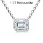 Jorrio handmade 1ct emerald cut classy Moissanite sterling silver necklace