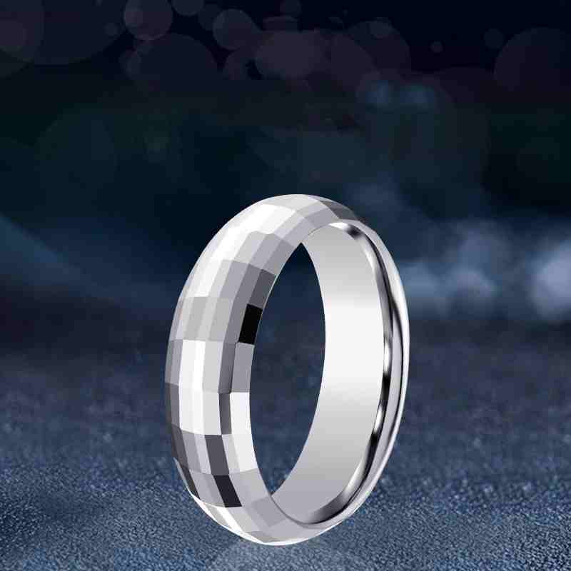 Jorrio handmade personalized lozenge cut tungsten Steel wedding men's band