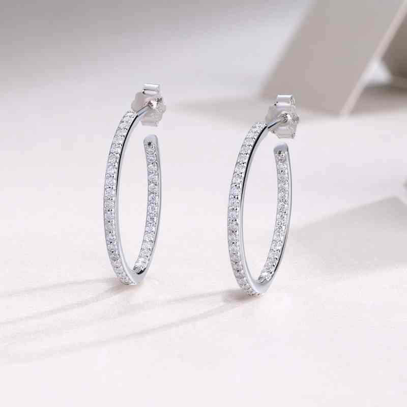 Jorrio handmade circling round cut Moissanite sterling silver earrings