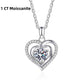 Jorrio handmade 1ct heart D color moissanite sterling silver necklace