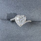 Jorrio 1.2ct heart shape moissanite sterling silver ring