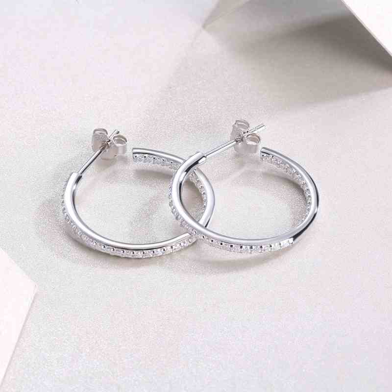 Jorrio handmade circling round cut Moissanite sterling silver earrings