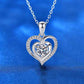 Jorrio handmade 1ct heart D color moissanite sterling silver necklace