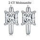 Jorrio handmade 2ct princess cut moissanite simple sterling silver earrings