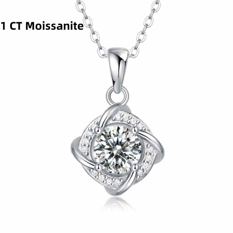 Jorrio handmade 1ct round cut windmill vintage Moissanite sterling silver necklace