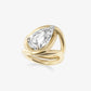 Jorrio gold 5ct twisted pear cut sterling silver ring