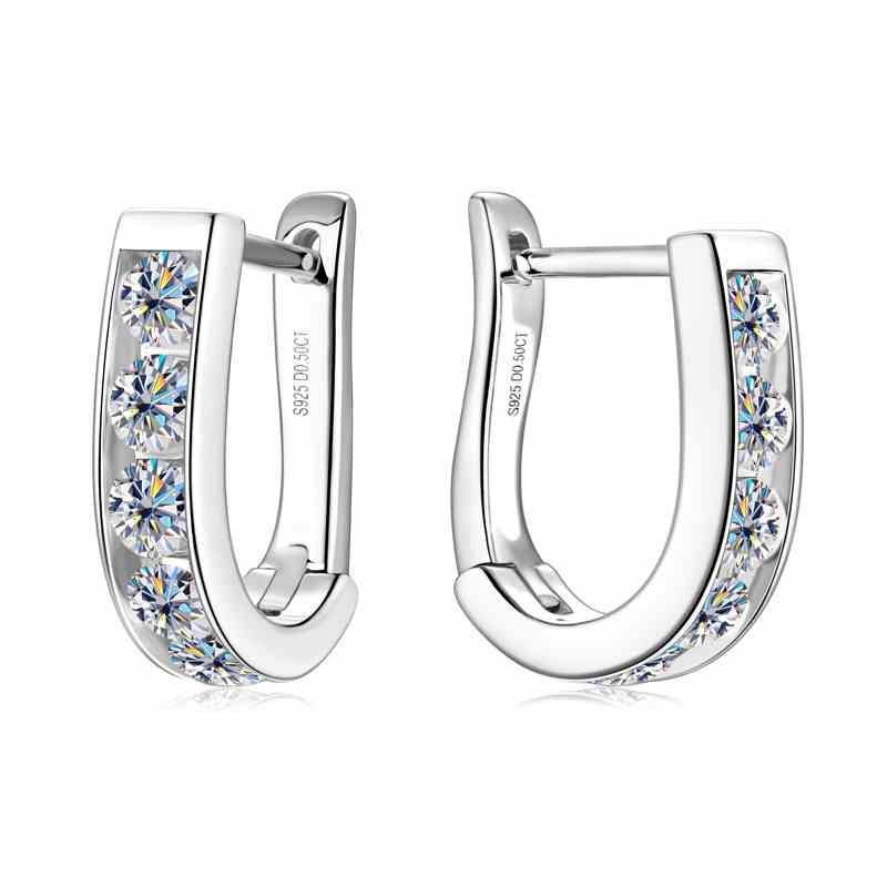 Jorrio handmade 1ct round cut fashion moissanite sterling silver earrings