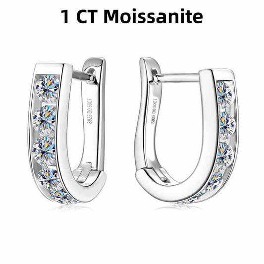 Jorrio handmade 1ct round cut fashion moissanite sterling silver earrings