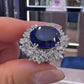 Jorrio handmade 6.75ct sapphire oval cut sterling silver engagement ring