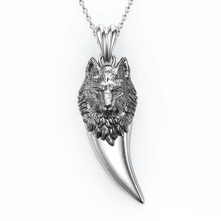 Jorrio Handmade Wolf Sterling Silver Necklace