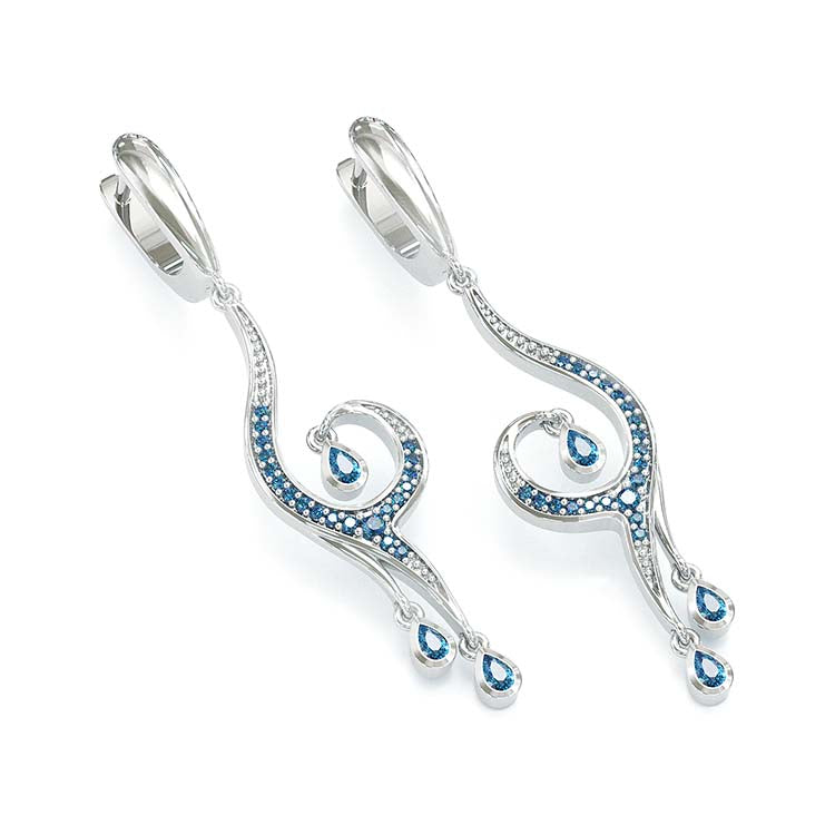 Jorrio Handmade Stylish Sapphire Sterling Silver Earrings