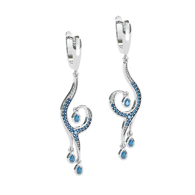 Jorrio Handmade Stylish Sapphire Sterling Silver Earrings